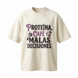 Camiseta Oversize «Proteína, Café y Malas Decisiones» — Flex Gear