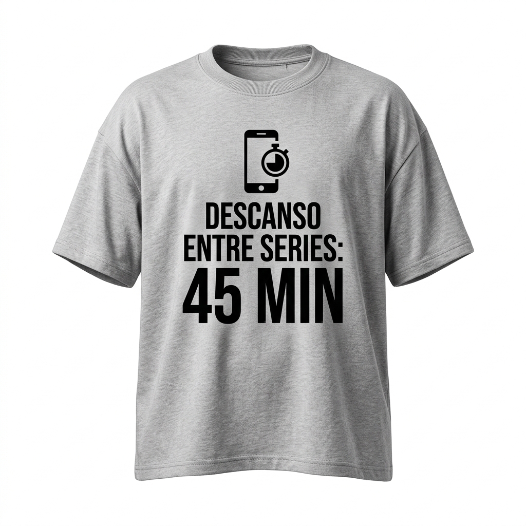Camiseta Oversize «Descanso entre Series: 45 min» — Flex Gear