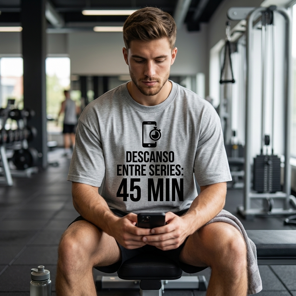 Camiseta Oversize «Descanso entre Series: 45 min» — Flex Gear