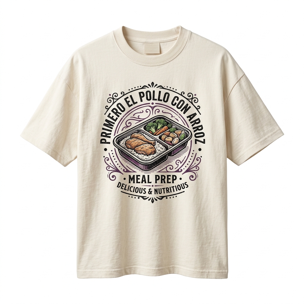 Camiseta Oversize «Primero el Pollo con Arroz» — Flex Gear