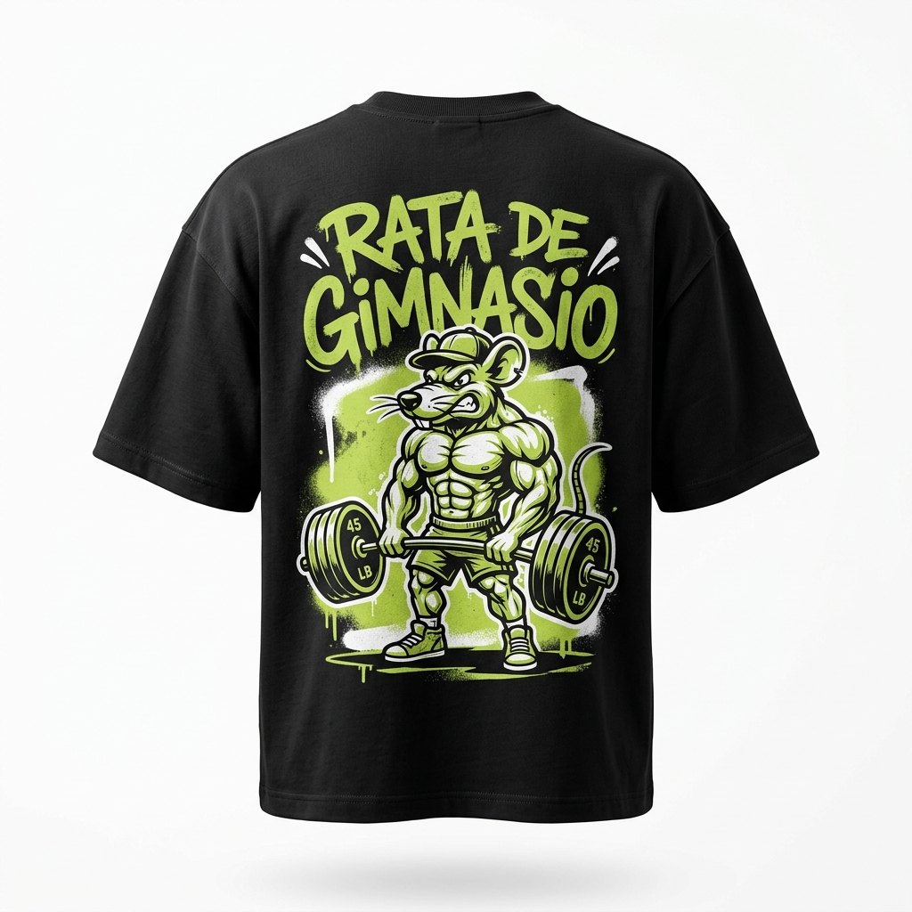 Camiseta Oversize «Rata de Gimnasio» — Flex Gear
